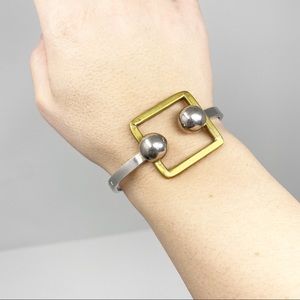 170 Vintage Taxco Laton sterling silver modernist 2-tone bangle